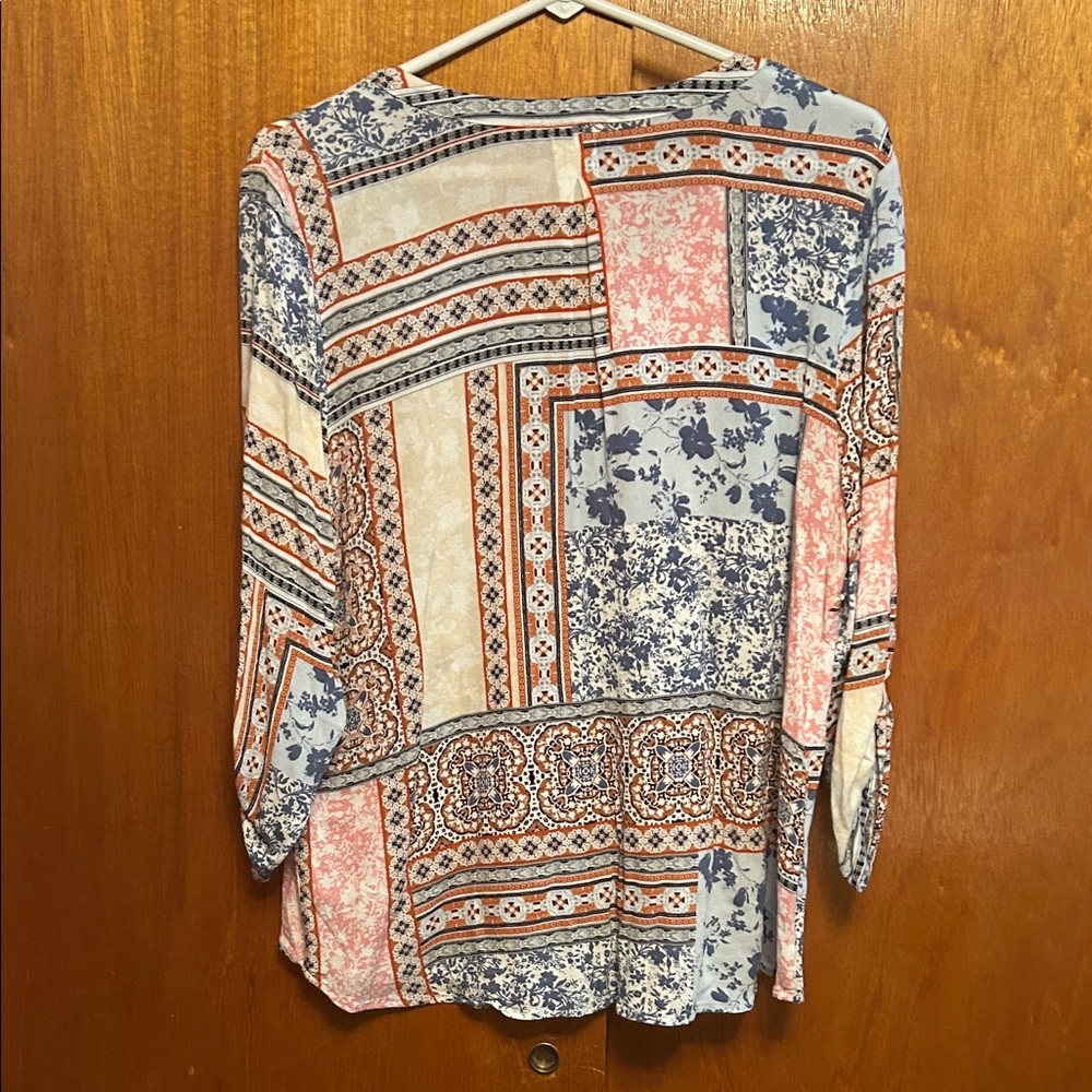 Daniel Rainn Multicolor Patchwork Blouse - image 6